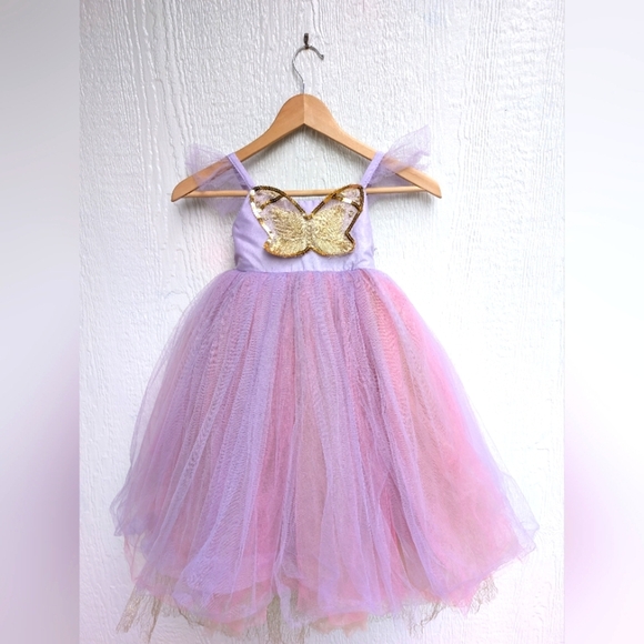 Pottery Barn Kids Butterfly Fairy Halloween Costume Dress Tutu Girl's Size 4-6